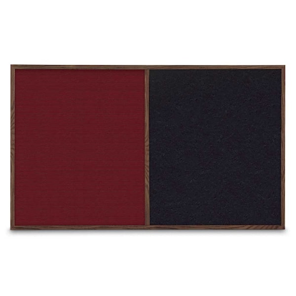 United Visual Products Single Door Radius Corkboard, 36"x36", Sat, UV7002RC-SATIN-RUBBER UV7002RC-SATIN-RUBBER - main